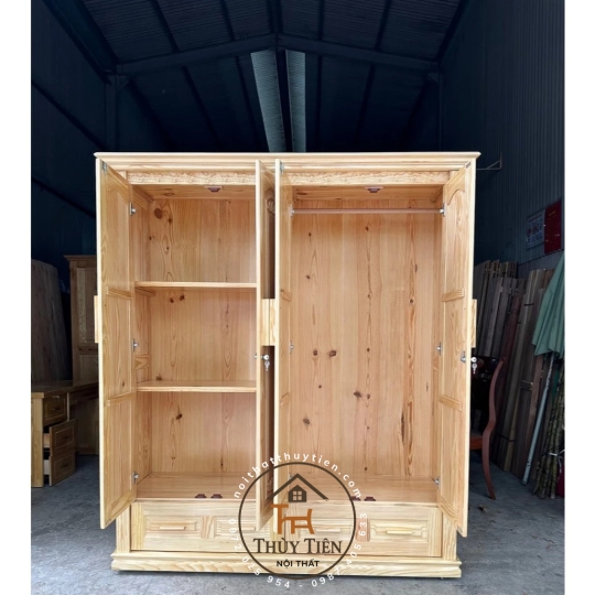 Tủ quần áo gỗ thông- TQAGT 008