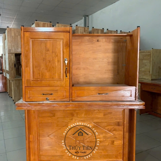 Bàn làm việc gỗ cao su tự nhiên 1m, 1m2, 1m4
