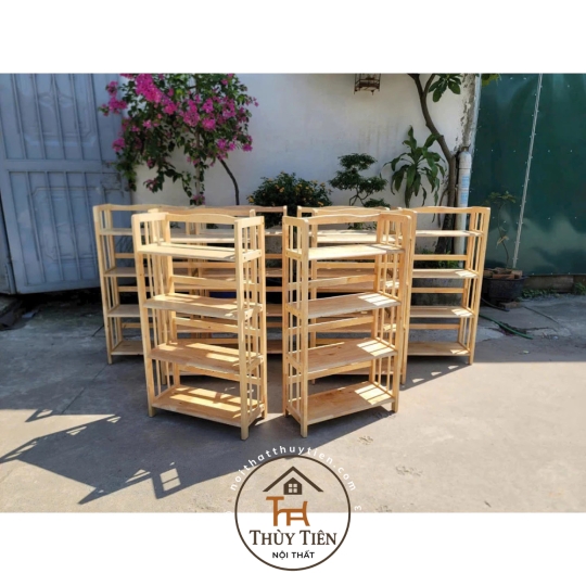 Kệ sách- kệ đa năng gỗ cao su nhiều kích thước