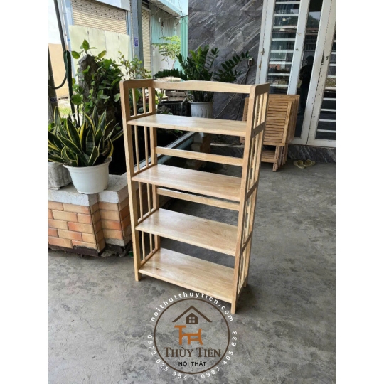 Kệ sách- kệ đa năng gỗ cao su nhiều kích thước