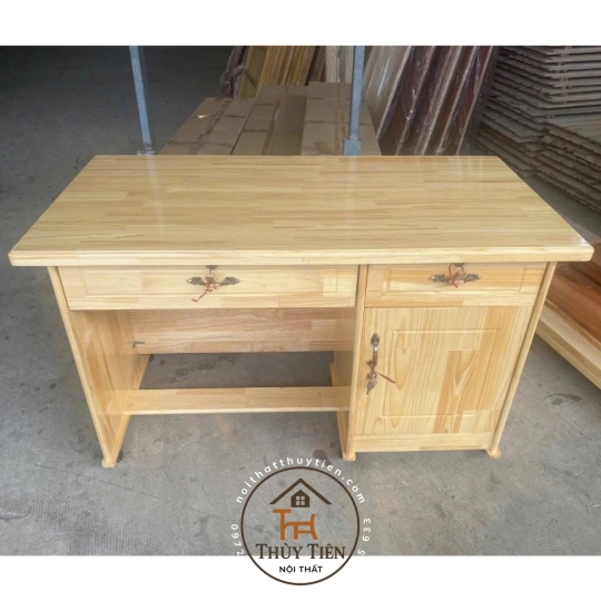 Bàn làm việc gỗ thông 1m, 1m2, 1m4