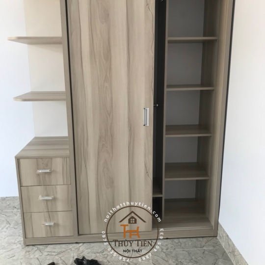 Tủ Quần Áo MDF Kệ Kéo Ngoài- TQAMDF 008