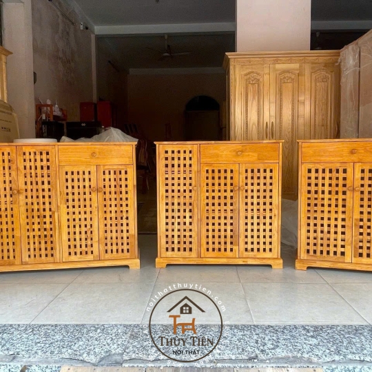 Tủ dép gỗ cao su loại đẹp ngang 60-80-1m-1,2m