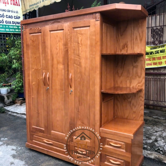 Tủ quần áo gỗ sồi 1,8m- TQAGS 022