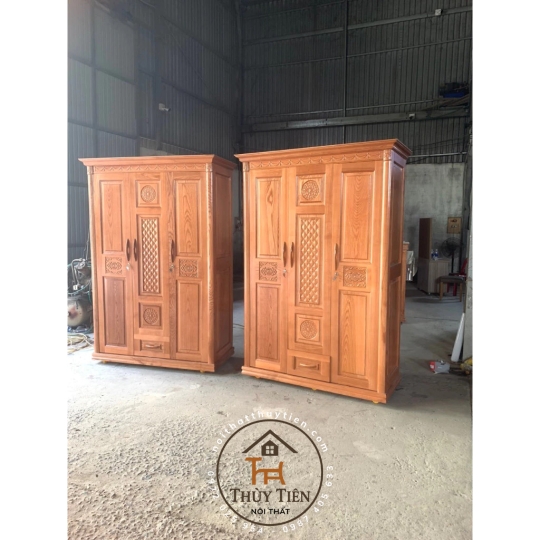 Tủ quần áo gỗ sồi màu- TQAGSM 024
