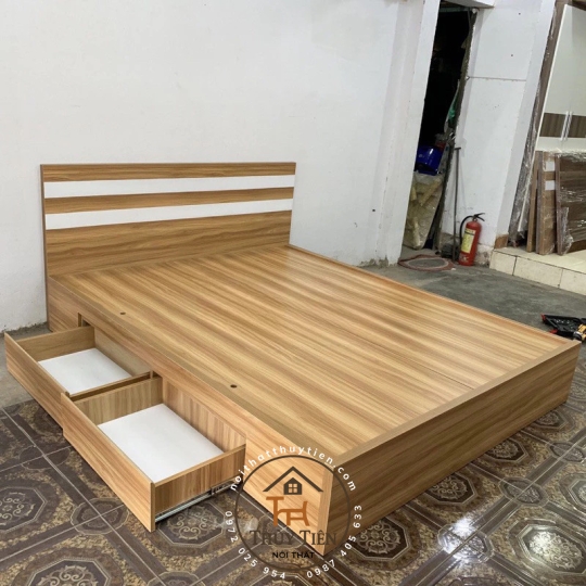 Giường ngủ mdf nhiều mẫu kiểu hộp
