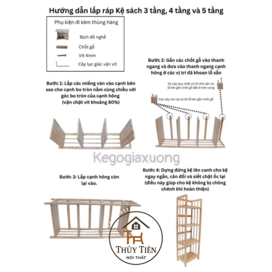 Kệ sách- kệ đa năng gỗ cao su nhiều kích thước