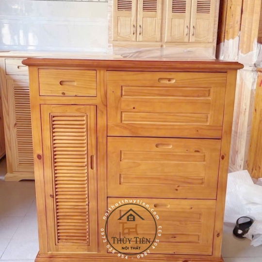 Tủ giày dép gỗ thông ngang 1m