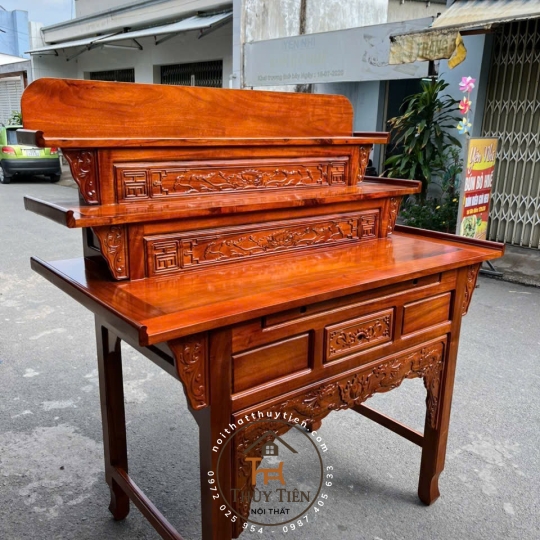 Bàn thờ 3 tầng gỗ tràm rừng