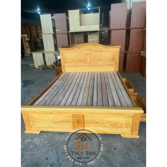 Giường ngủ gỗ gõ đỏ mã 03