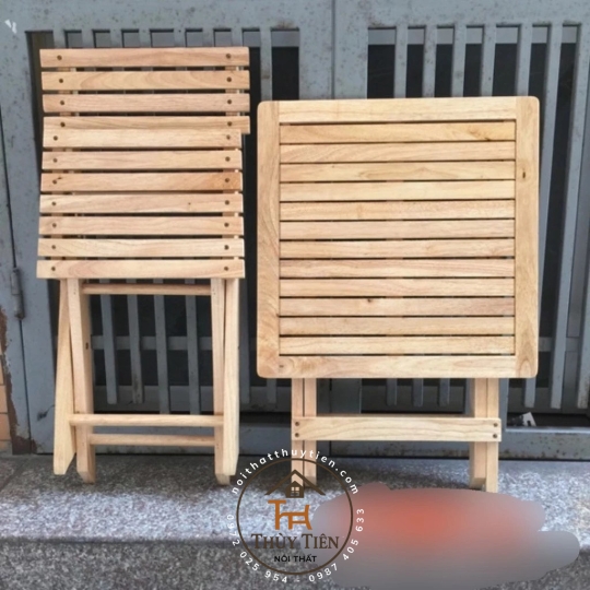 Bộ Bàn ghế cafe mini gỗ cao su 