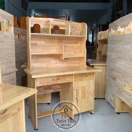 Bàn học sinh gỗ cao su ngang 1m