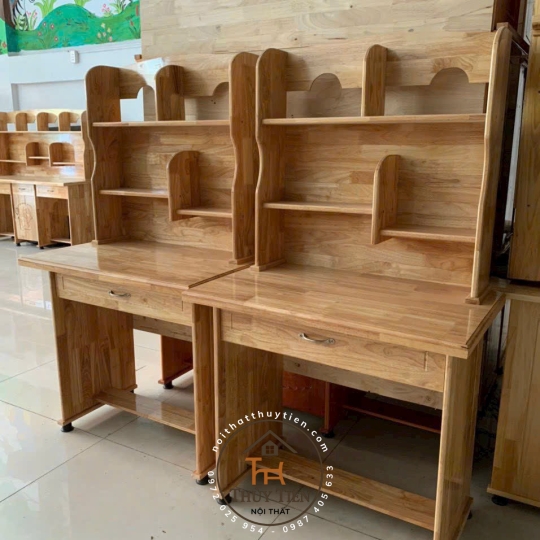 Bàn học sinh gỗ cao su ngang 80cm