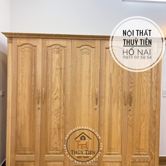Tủ quần áo sồi ngang 2m2 