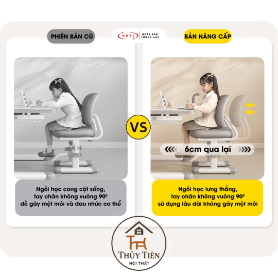 Bộ Bàn Ghế Học Sinh Thiết Kế Công Thái Học Chống Gù Chống Cận