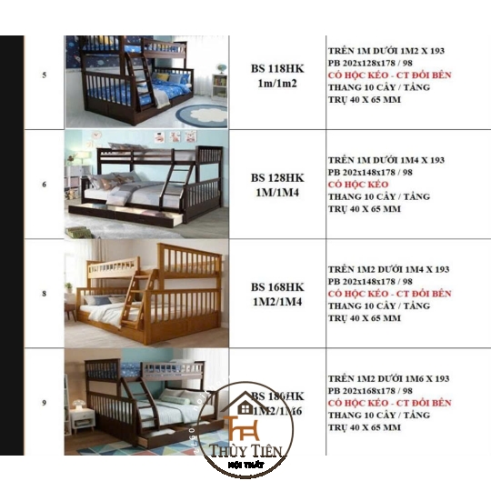 Tổng hợp mẫu giường tầng ạ 