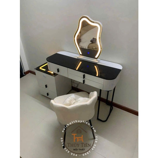 Bộ Bàn Trang Điểm Tặng Ghế M05, Thiết Kế Thông Minh, Tích Hợp Gương LED