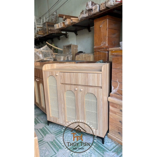 Mẫu tủ dép gỗ công nghiệp mdf cánh mây đủ kích thước