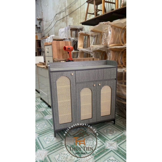Mẫu tủ dép gỗ công nghiệp mdf cánh mây đủ kích thước