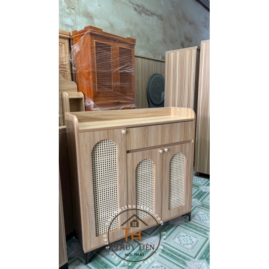 Mẫu tủ dép gỗ công nghiệp mdf cánh mây đủ kích thước