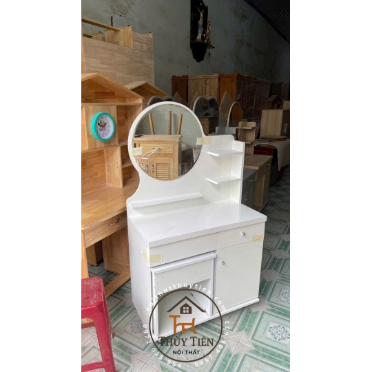 Bàn trang điểm gỗ MDF màu trắng
