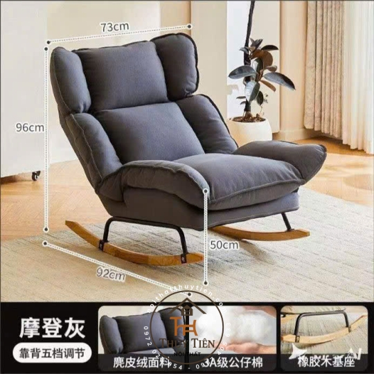 Ghế bập bênh có thể tháo rời và giặt được, ghế tựa lưng có thể điều chỉnh, ghế bập bênh đơn cho thư giãn