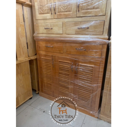 Tủ giày dép gỗ cao su ngang 1m, 1m2
