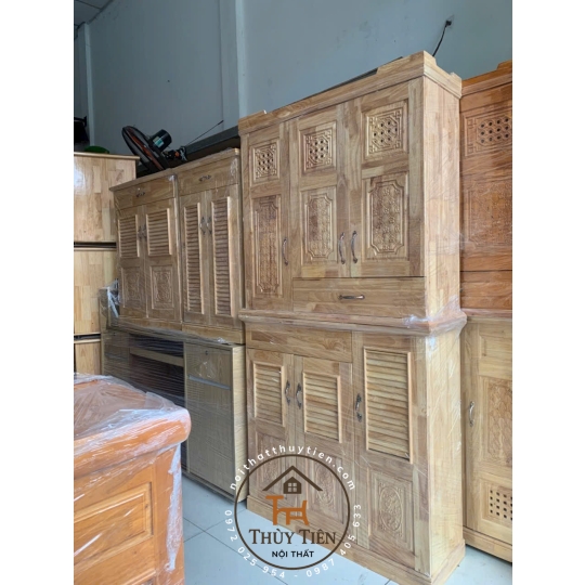 Tủ giày dép gỗ cao su ngang 1m, 1m2