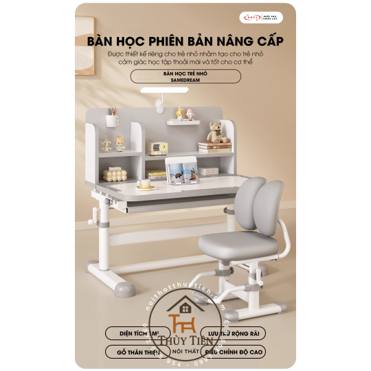Bộ Bàn Ghế Học Sinh Thiết Kế Công Thái Học Chống Gù Chống Cận