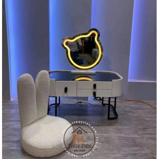 Bàn phấn bệt , bàn trang điểm ngồi bệt (kèm ghế tai thỏ)hàng loại 1