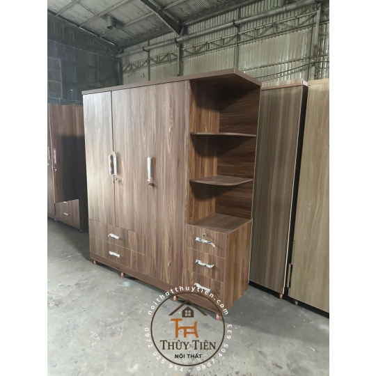 Tủ Quần Áo MDF Kệ Kéo Ngoài- TQAMDF 008