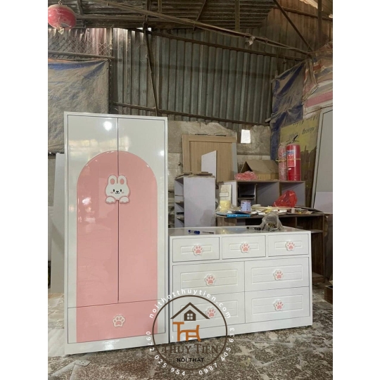 Mẫu tủ quần áo cho bé MDF lõi xanh