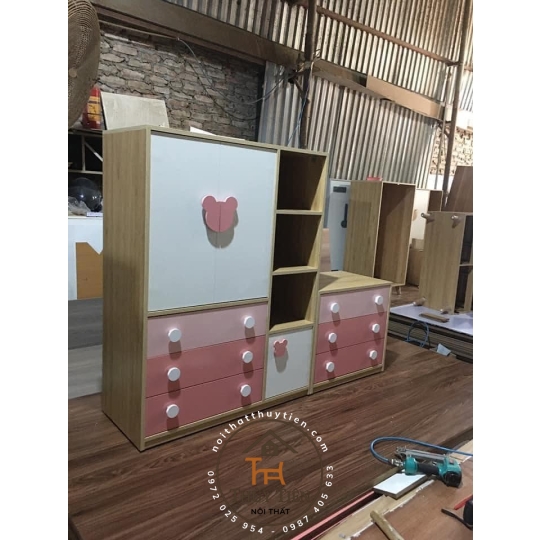 Mẫu tủ quần áo cho bé MDF lõi xanh