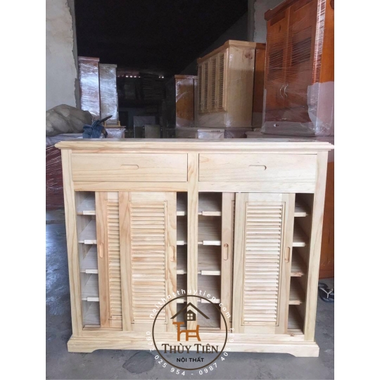 Tủ giày dép gỗ thông ngang 60-80-100-120cm- TGDGT 001