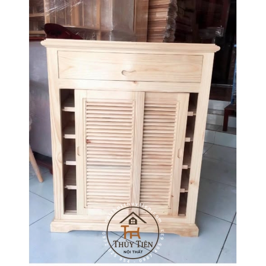 Tủ giày dép gỗ thông ngang 60-80-100-120cm- TGDGT 001