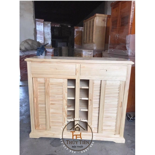 Tủ giày dép gỗ thông ngang 60-80-100-120cm- TGDGT 001