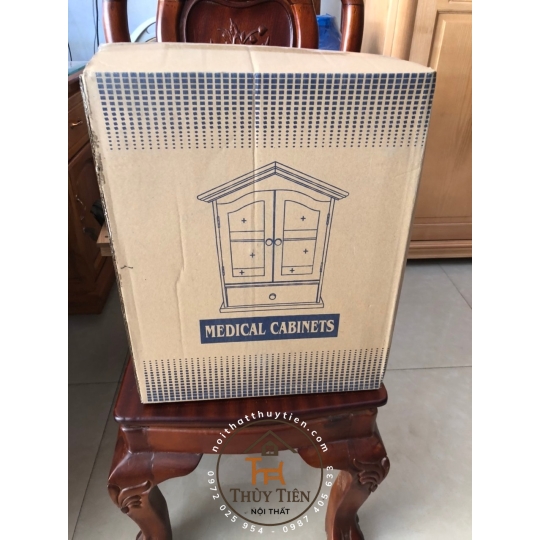 Tủ Thuốc gỗ thông hình mái nhà (có hộc)