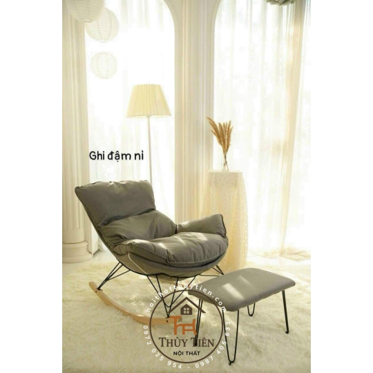 Ghế Bập bênh tôm tặng kèm đôn gác chân 