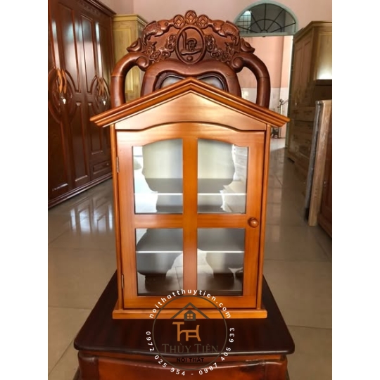 Tủ Thuốc gỗ thông hình mái nhà (có hộc)