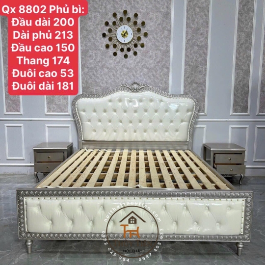 Giường nhập khẩu nguyên chiếc gỗ thịt toàn bộ cao cấp