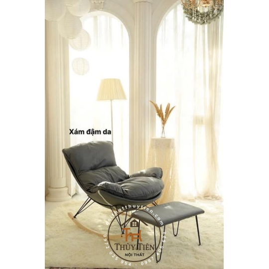 Ghế Bập bênh tôm tặng kèm đôn gác chân 