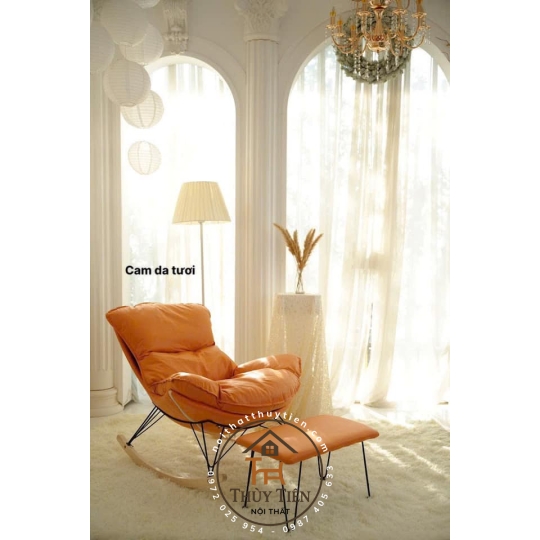 Ghế Bập bênh tôm tặng kèm đôn gác chân 