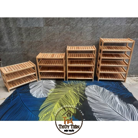 Kệ dép gỗ cao su nhiều kích thước