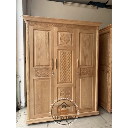 Tủ Quần Áo Gỗ sồi tự nhiên đủ kích thước - TQAGS 004