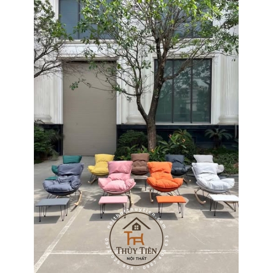 Ghế Bập bênh tôm tặng kèm đôn gác chân 