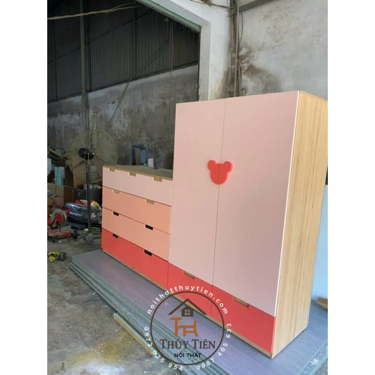 Mẫu tủ quần áo cho bé MDF lõi xanh