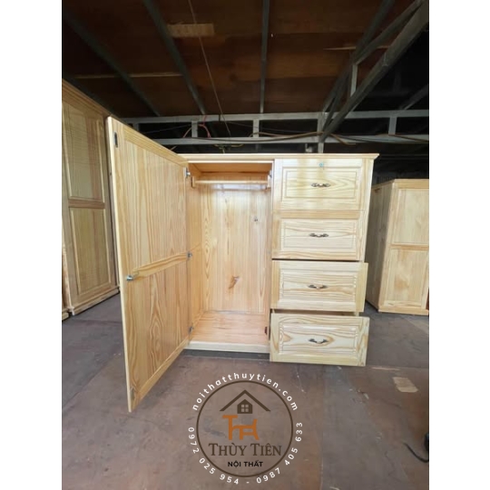 Tủ quần áo trẻ em gỗ thông 1m- 1m2