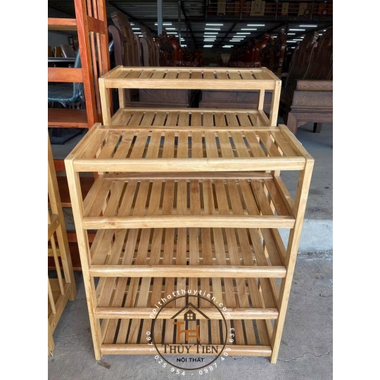 Kệ dép gỗ cao su nhiều kích thước