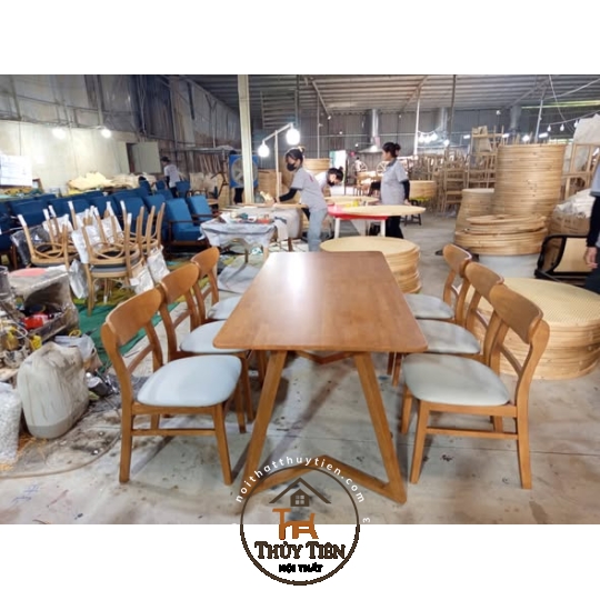 Bộ bàn ăn Mango kết hợp với bàn chân V