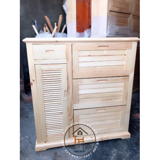 Tủ giày dép gỗ thông ngang 60-80-100-120cm- TGDGT 001